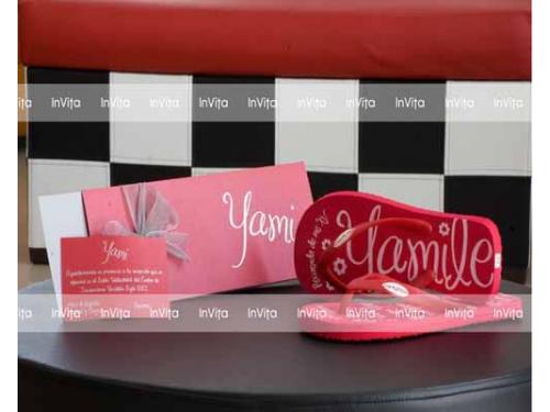 Accesorios e invitación para xv años