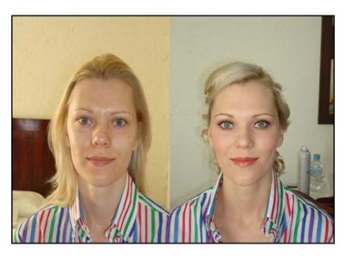 Antes y después del maquillaje