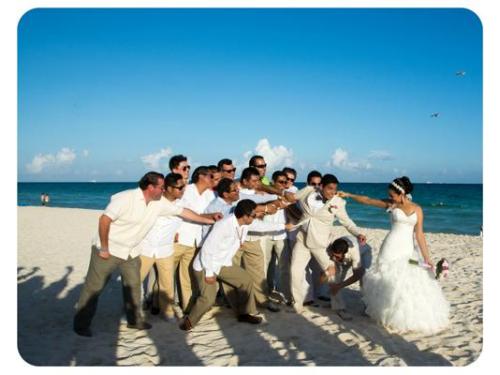 Con las damas y los padrinos