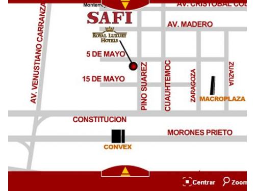 Mapa del hotel safi centro