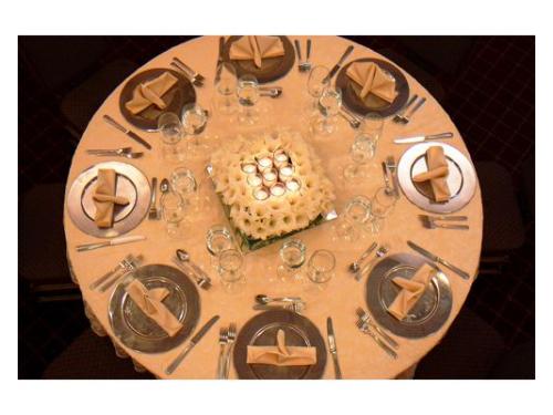 Perfecto montaje en mesa redonda