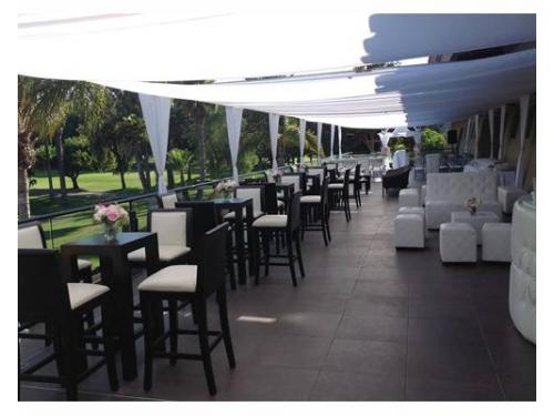 Mesas,sillas periqueras y sillones lounge