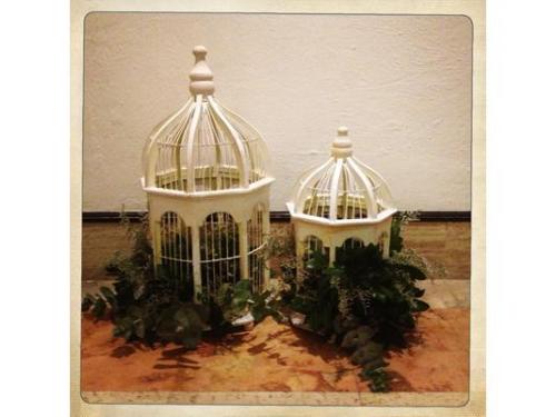 Jaulas para decorar la recepción