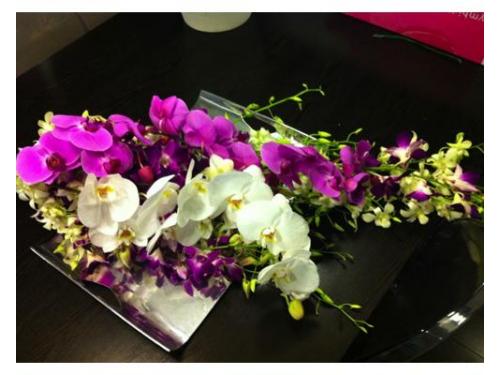 Coloridos arreglos florales