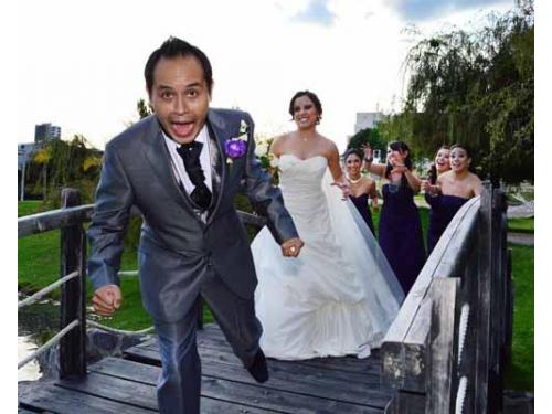 Los novios con la damas