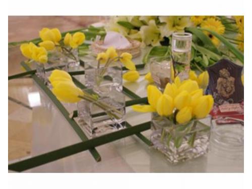 Flores con tulipanes amarillos