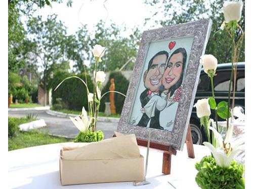 Caricatura de los novios