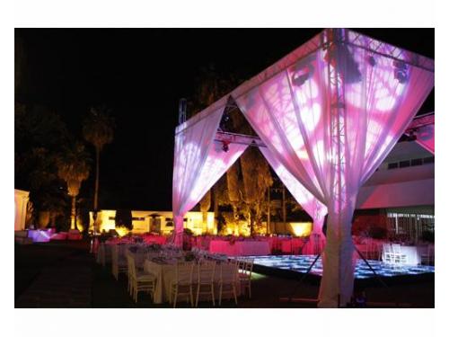 Montaje tiffany junto a la pista