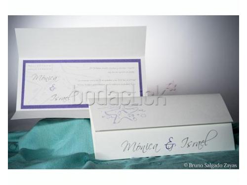 Invitación con detalle de mar