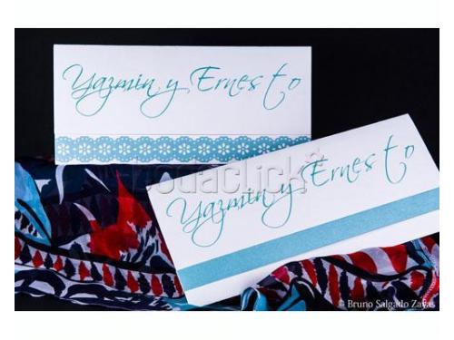 Invitación de bodas en color azul