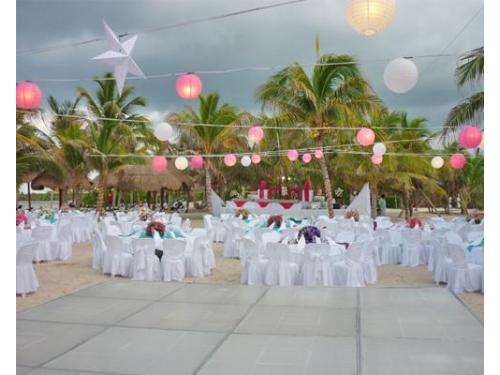 Decoración del área de la fiesta