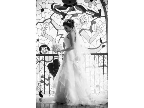 Retrato de novia en blanco y negro