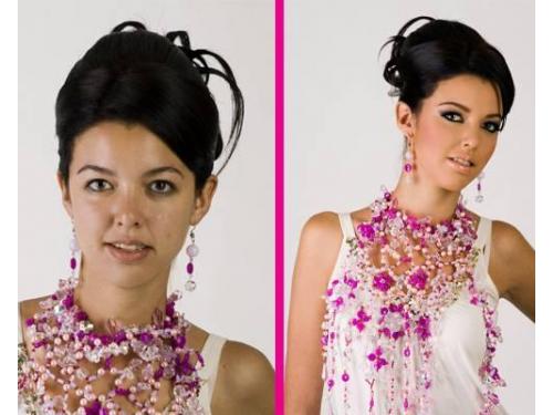 Antes y después de maquillaje y peinado