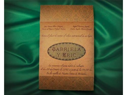 Invitación vintage abierta