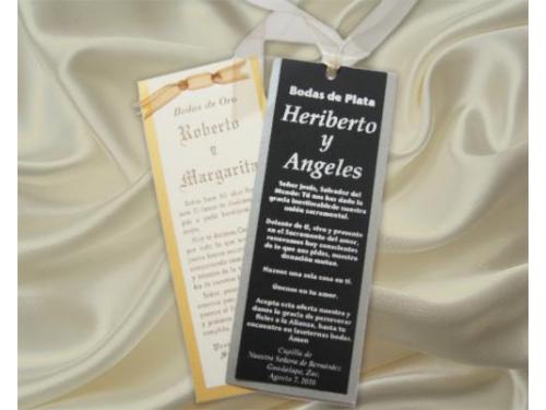 Separadores de libros en tonos oro y plata