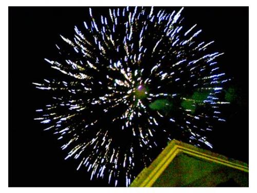 Pirotecnia en la boda de noche