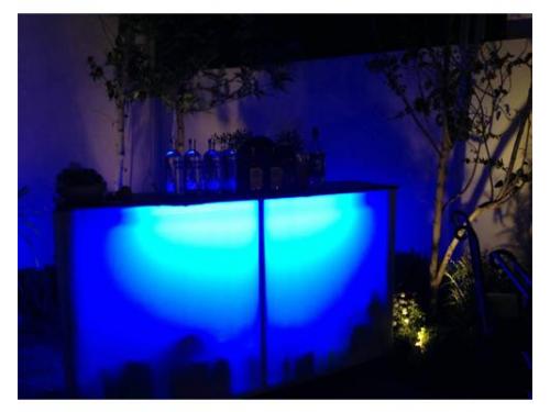 Barra iluminada azul