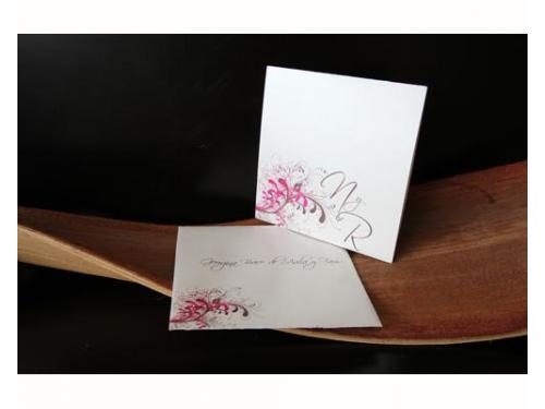 Invitación rosa con blanco