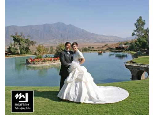 Novios con bello fondo