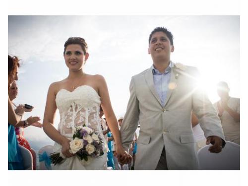 Novios en su ceremonia