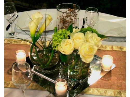 Centros de mesa blancos