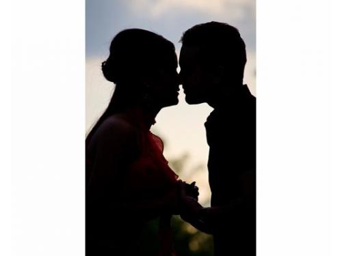 Siluetas de los novios