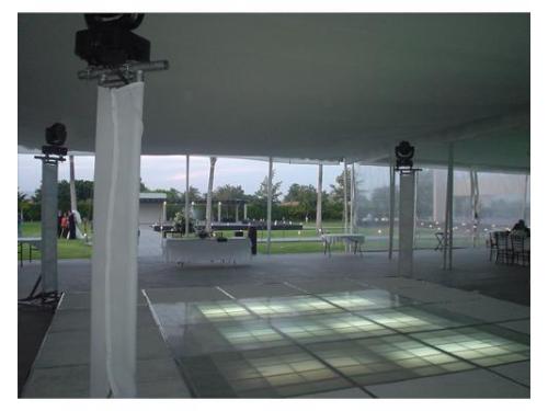 Pistas iluminadas para evento de día