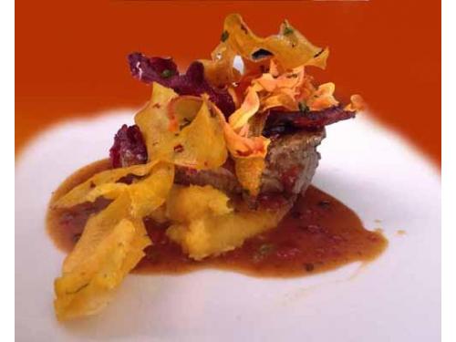 Res en salsa tamarindo y pure de tomate