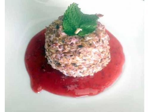 Manzana de quesos y nuez