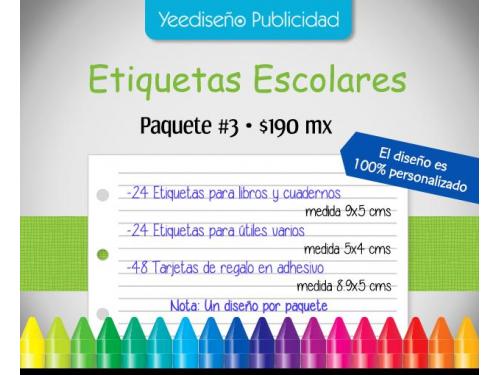 Etiquetas para el Regreso a Clases entregas en Tijuana