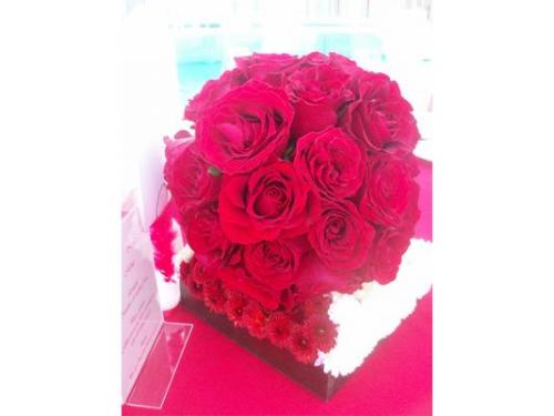 Centro de mesa boda en color rojo