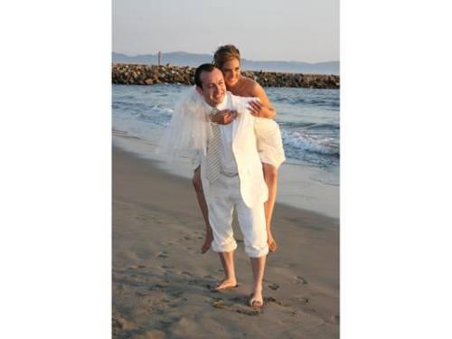 La novia a caballito del novio