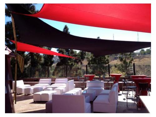 Montaje lounge en el jardín