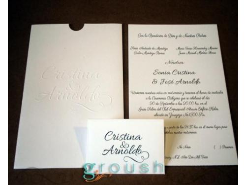 Invitación, sobre y boleto