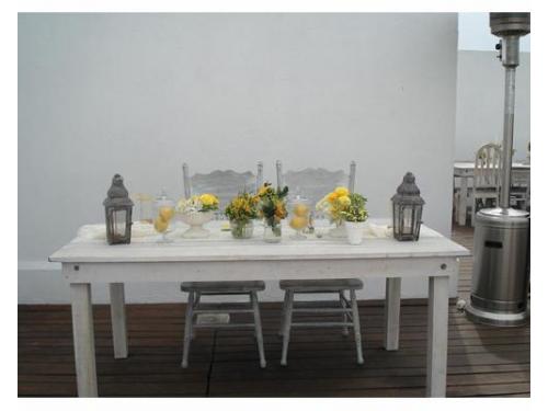 Mesa de los novios vintage