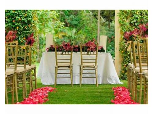 Montaje para tu ceremonia religiosa  en jardín
