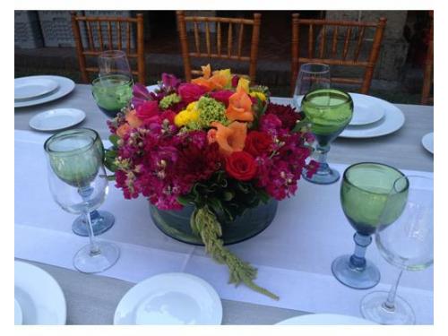 Centro de mesa colorido