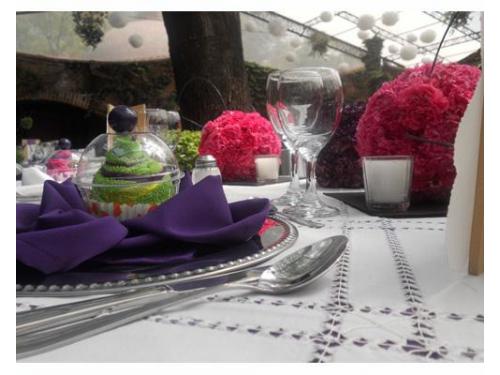 Centros de mesa coloridos