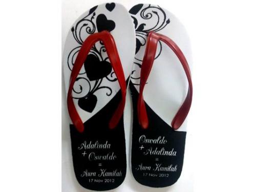 Sandalias blanco con negro