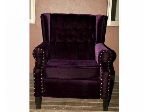 Sillon individual en tela morada