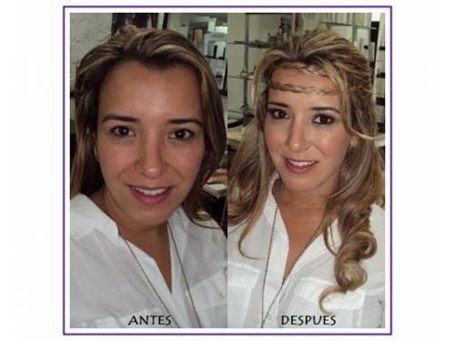 Cabello suelto con trenzas al frente