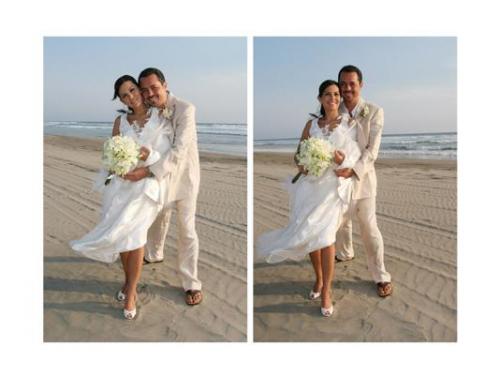 Novios en la playa