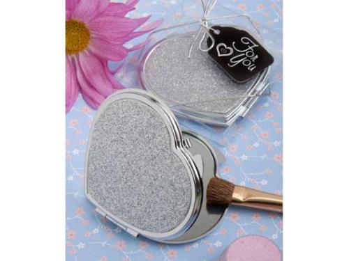 Espejo de corazón plata