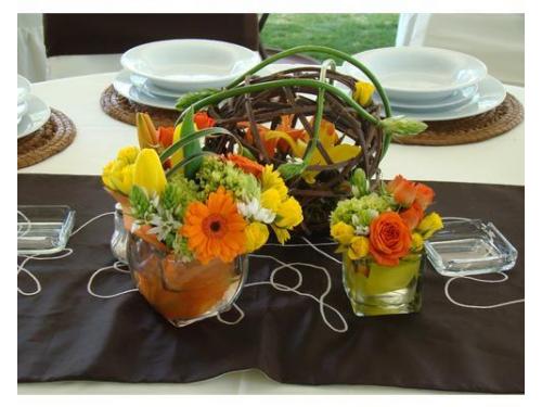 Centro de mesa colores primaverales.