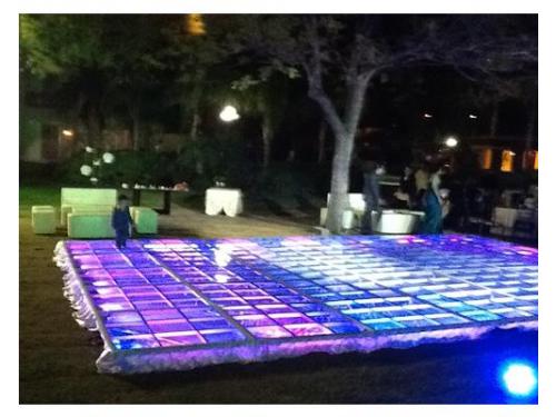 Pista colorida para jardín