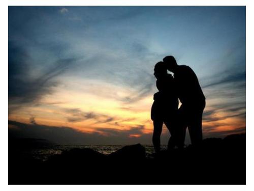 Hermosa foto en el atardecer