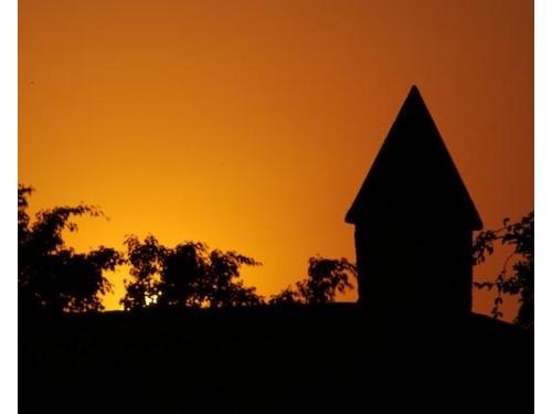 Fotografía con gran atardecer