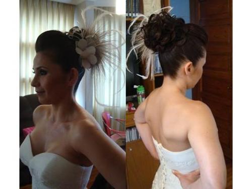 Peinado con tocado y chongo