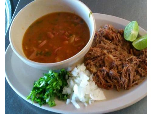Barbacoa con frijoles