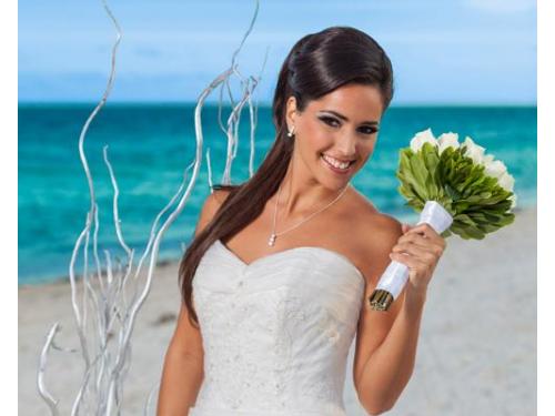 Novia con espectacular vista al mar